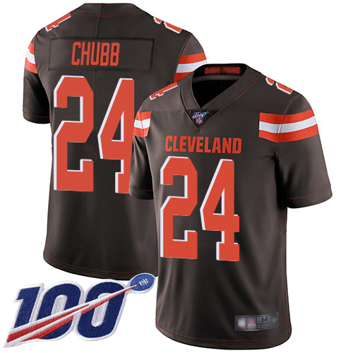 Men Cleveland Browns #24 Nick Chubb Nike Vapor Untouchable Limited Playe 100th NFL Jerseys->cleveland browns->NFL Jersey